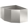 vidaXL Vaso de Canto Prateado 60 x 60 x 35 cm A&ccedil;o inoxid&aacute;vel