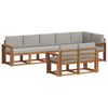 vidaXL Conjunto de Sof&aacute;s para Exterior 8 pcs Cinza Natural e Claro