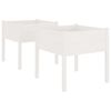 vidaXL Vaso/floreira de jardim 2 pcs 70x70x70 cm pinho maci&ccedil;o branco