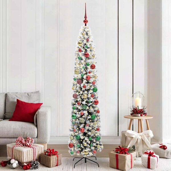 vidaXL &Aacute;rvore de Natal Artificial Verde 210 cm PVC e A&ccedil;o e Pl&aacute;stico