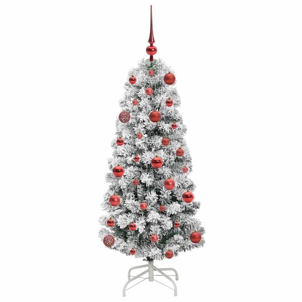 vidaXL &Aacute;rvore de Natal Articulada Artificial Verde e Branco 120 cm