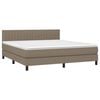 vidaXL Cama box spring colch&atilde;o/LED 160x200 cm tecido cinza-acastanhado