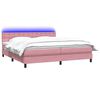 vidaXL Cama box spring c/ colch&atilde;o e LED 180x210 cm veludo Rosa