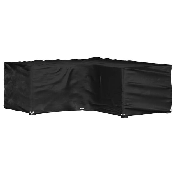 vidaXL Capa em forma de L p/ mobília de jardim 12 ilhós 185x185x70 cm