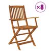 vidaXL 9 pcs conjunto jantar dobr&aacute;vel p/ jardim madeira ac&aacute;cia maci&ccedil;a