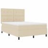 vidaXL Cama Box com colch&atilde;o com cabeceira Creme 160 x 200 cm tecido