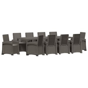 vidaXL Conjunto de Jantar para Jardim 11 unid. Cinzento-claro PP