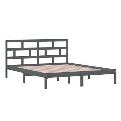 vidaXL Estrutura de cama 160x200 cm madeira de pinho maciça cinzento