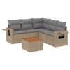 vidaXL 6 pcs conjunto de sof&aacute;s p/ jardim com almofad&otilde;es vime PE bege