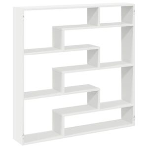 vidaXL Estante parede c&uacute;bica 7 compartimentos derivados madeira branco