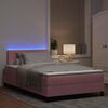 vidaXL Cama Box Spring LED com colch&atilde;o Rosa 120 x 200 cm Veludo