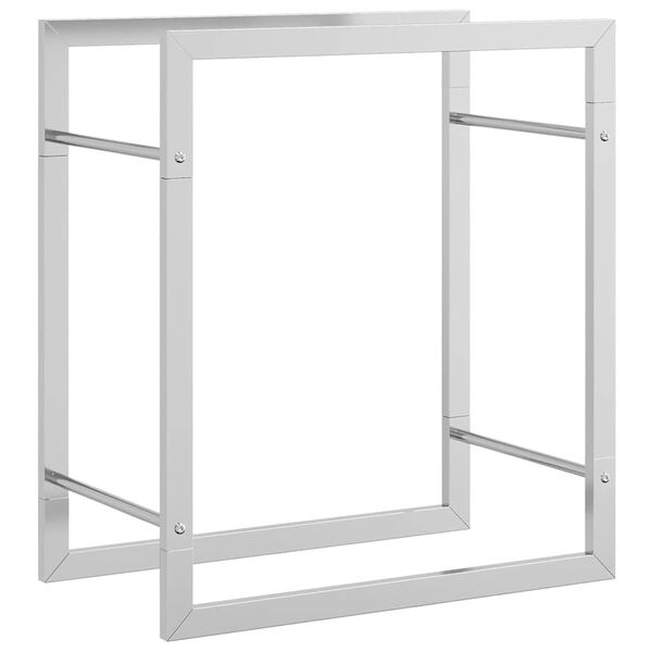 vidaXL Suporte para lenha 50x28x56 cm a&ccedil;o inoxid&aacute;vel