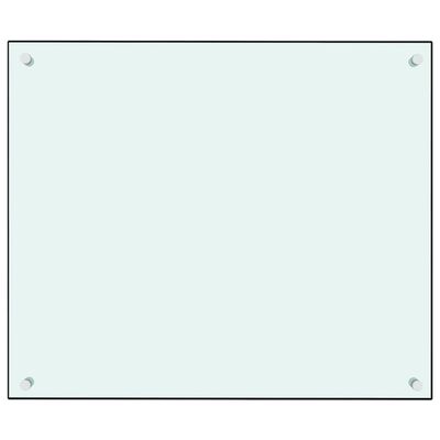 vidaXL Painel anti-salpicos de cozinha 70x60 cm vidro temperado branco