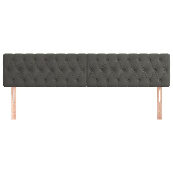 vidaXL Cabeceiras cinzento-escuro 180x7x78/88 cm veludo