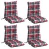 vidaXL Almofad&otilde;es cadeira encosto baixo 4 pcs oxford xadrez vermelho