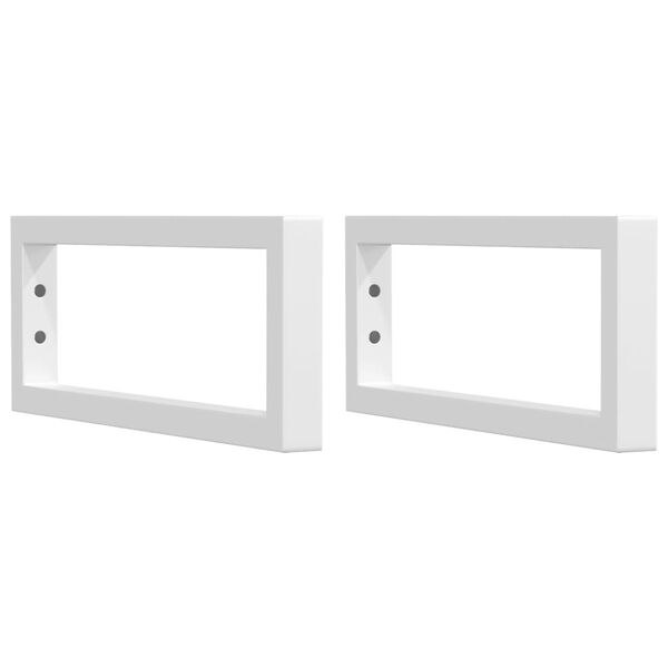 vidaXL Suportes de prateleira p/ lavat&oacute;rio 2 pcs a&ccedil;o retangular branco