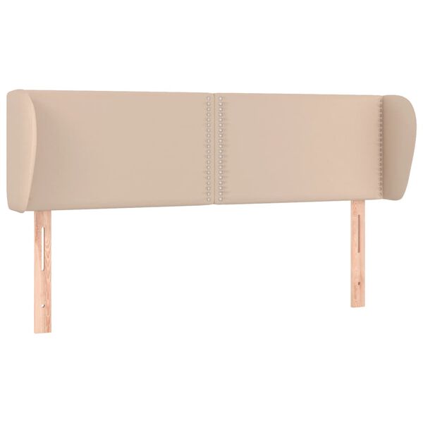 vidaXL Cabeceira cama abas couro artificial 147x23x78/88 cm cappuccino