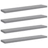 vidaXL Prateleiras de parede suspensas 4 pcs 120x23,5x3,8cm MDF cinza