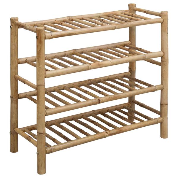 vidaXL Rack de Sapatos com prateleira Natural 68 x 28 x 63 cm Bambu