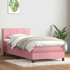 vidaXL Cama com molas/colch&atilde;o rosa 90x210 cm veludo