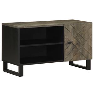 vidaXL M&oacute;vel de TV 80x33x46 cm madeira de mangueira maci&ccedil;a preto