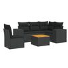 vidaXL 6 pcs conjunto sof&aacute;s de jardim c/ almofad&otilde;es vime PE preto