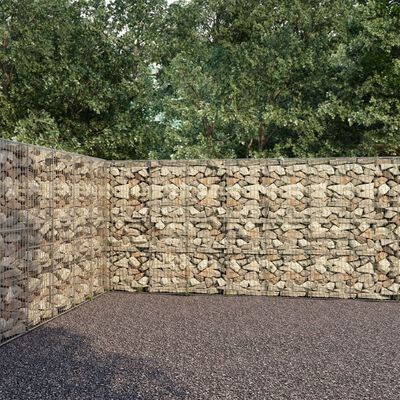vidaXL Muro gabião com tampas aço galvanizado 900x50x200 cm