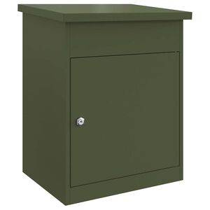 vidaXL Caixa para entrega de pacotes Verde-oliva 47.5 x 38 x 59 cm A&ccedil;o