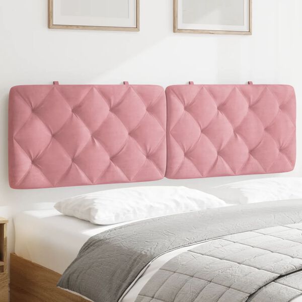 vidaXL Almofad&atilde;o de cabeceira 160 cm veludo rosa