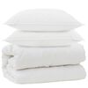 vidaXL Duvet com Travesseiros 3 unid. Branco Microfibra