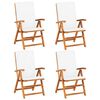 vidaXL 5 pcs conjunto de jantar p/ jardim c/ almofad&otilde;es teca maci&ccedil;a