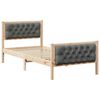 vidaXL Estrutura da Cama com cabeceira Cinza Escuro 90 x 190 cm