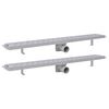 VidaXL Dreno de chuveiro linear 2 pcs linhas 830x140 mm a&ccedil;o inoxid&aacute;vel