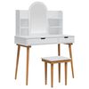 vidaXL Conjunto de Mesa de Vestir FAUSKE 5 pcs Branco