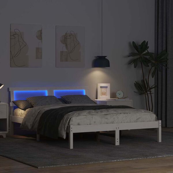 vidaXL Estrutura da Cama com cabeceira Branco 120 x 200 cm