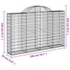 vidaXL Cestos gabi&atilde;o arqueados 13 pcs 200x30x120/140 ferro galvanizado
