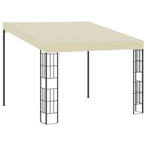 vidaXL Gazebo de montagem na parede 3x3 m tecido creme