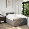 vidaXL Cama boxspring c/ colch&atilde;o 120x190cm tecido castanho-acinzentado