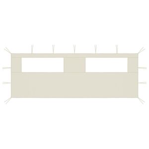 vidaXL Paredes laterais para gazebo com janelas 6x2 cor creme