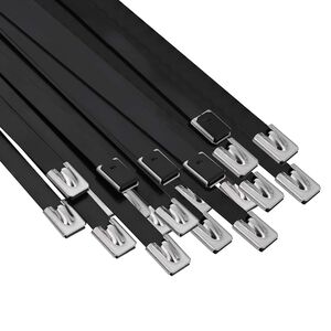 vidaXL Amarra de Cabo 50 unid. 7,9 x 450 mm Preto