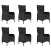 vidaXL 7 pcs conjunto de jantar para jardim preto