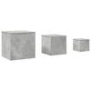 vidaXL Mesas de apoio 3 pcs derivados de madeira cinza cimento