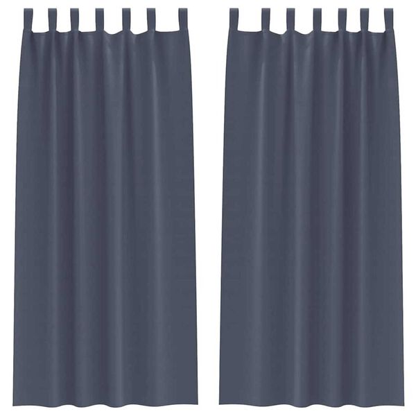 vidaXL Cortinas Blackout com Argolas 2 pcs Antracite 225 x 140 cm