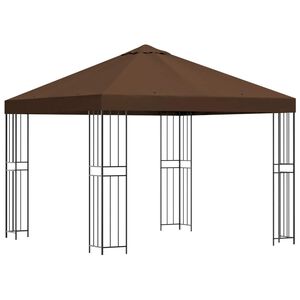 vidaXL Gazebo 3 x 3 m Castanho Poli&eacute;ster e A&ccedil;o 190 gsm