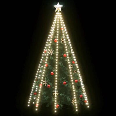 vidaXL Cordão de luzes árvore de Natal 400 luzes LED 400cm branco frio