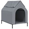 vidaXL Casota para c&atilde;es tecido oxford e a&ccedil;o cinza-claro
