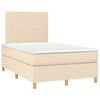 vidaXL Cama boxspring com colch&atilde;o 120x190 cm tecido cor creme