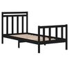 vidaXL Estrutura cama pequena solteiro 75x190 cm madeira maciça preto