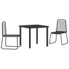 vidaXL Conjunto de Jantar para Jardim 3 unid. Preto A&ccedil;o revestido a p&oacute;