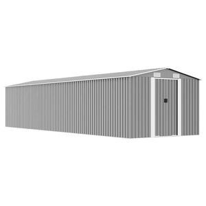 vidaXL Abrigo de jardim 257x779x181 cm a&ccedil;o galvanizado cinzento